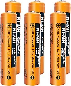 NI MH AAA Rechargeable Battery 1 2V 750mah 6 Pack Hhr 70aaab AAA