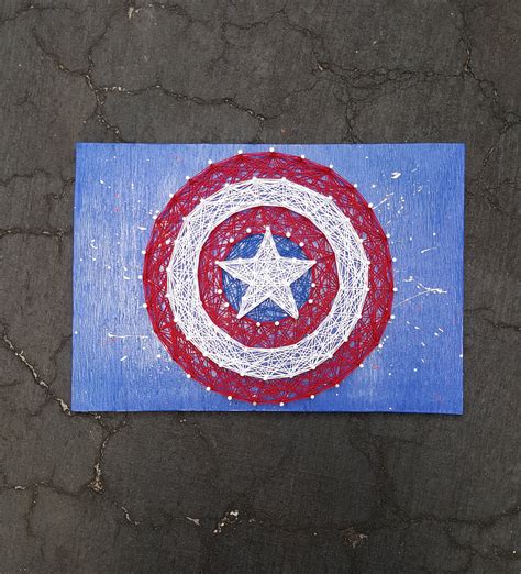 Marvel Captain America Shield String Art Superhero Home Decor Etsy