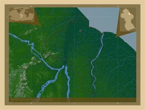 Islas Essequibo Demerara Occidental región de Guyana Mapa de