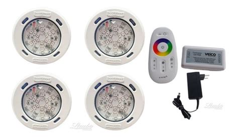 Kit 4 Leds Eco 9w Rgb Sodramar Controlador E Fonte Parcelamento