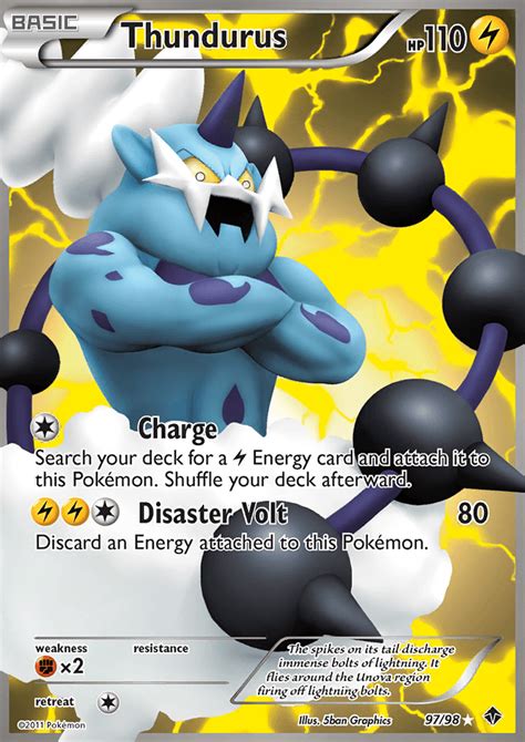 Thundurus 9798 Bw Emerging Powers Holo Ultra Rare Full Art Pokemon