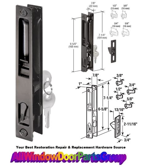 Guardian Glass Patio Door Keyed Handle Flush Mount C29 PE BLACK All