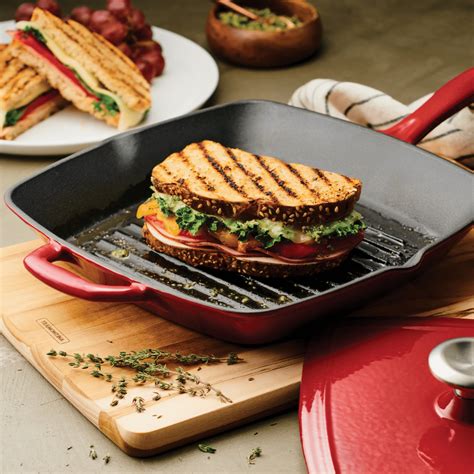 Tramontina Series 1000 11 Inches Red Enameled Cast Iron Grill With