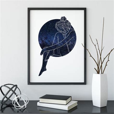 A4 Galaxy Girl Printable Wall Art Instant Download Galactic Etsy