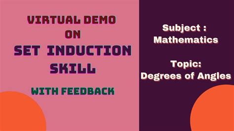 Set Induction Skill Of Microteaching For Subject Mathematics Youtube