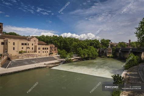 Isola Tiberina Island Tiber River And Bridge Rotto Cestio Trastevere