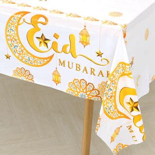 M Plastic Eid Table Cover Waterproof Tablecloth Eid Mubarak