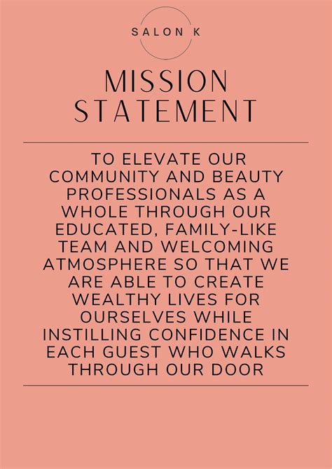 Salon Mission Statement Examples