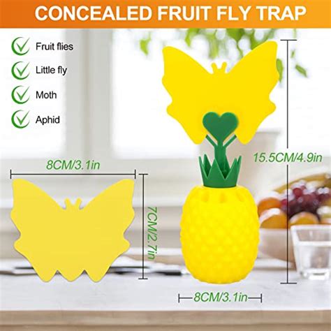 Heyouou Fruit Fly Traps With Sticky Pads Fruit Flies Gnat Killer For Plant Indoor Outdoorfly