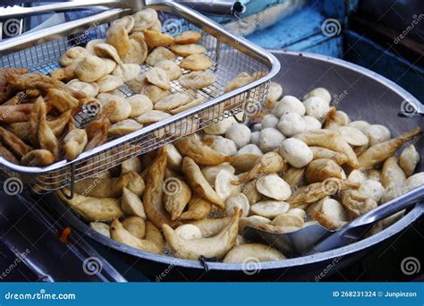 Freshly Cooked Filipino Street Food Called Fishballs And Kikiam Stock