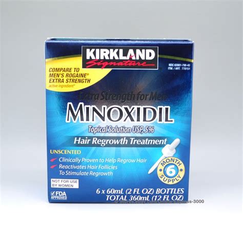 Kirkland Minoxidil 5 Extra Strength Hair Regrowth For Men 6 Month