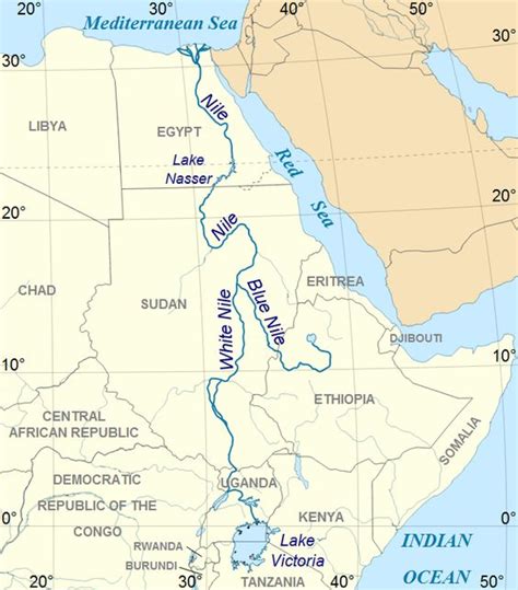 Nile River On Map Of Africa - Map