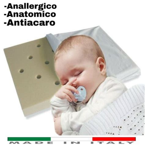 Cuscino Neonato Antisoffoco Antireflusso Guanciale Per Culla Carrozzina