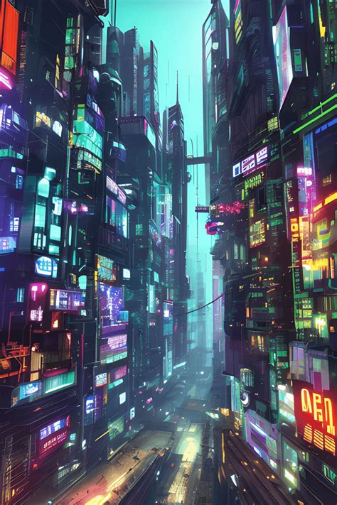 Cyberpunk City Graphic · Creative Fabrica