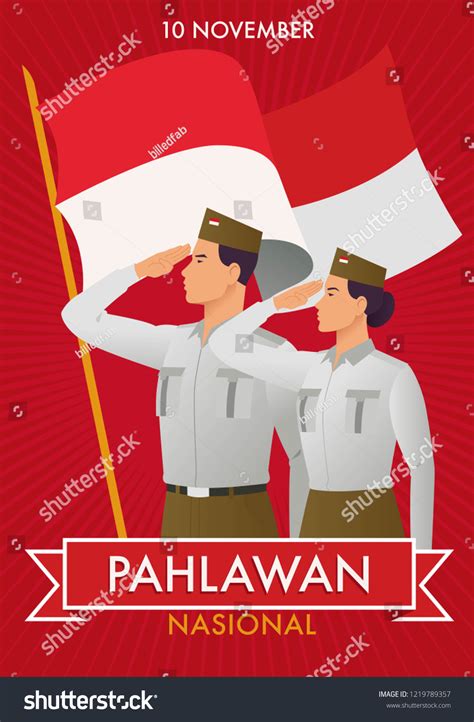 Commemorating Pahlawan Nasional Indonesian National Heroes Stock Vector ...