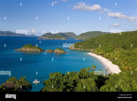 Elevated View Over The World Famous Beach At Trunk Bay St John U S