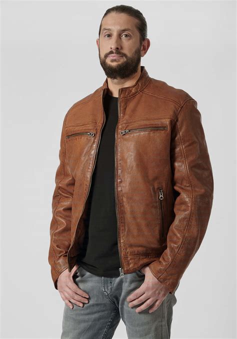 Veste En Cuir Marron Homme Uniq Kaporal