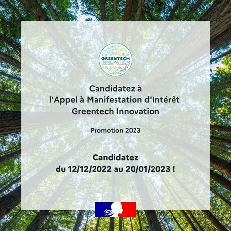 Greentech Innovation Appel Manifestation Dint R T Ouvert