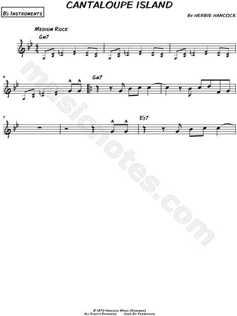 Herbie Hancock "Cantaloupe Island" Sheet Music (Leadsheet) in G Minor ...