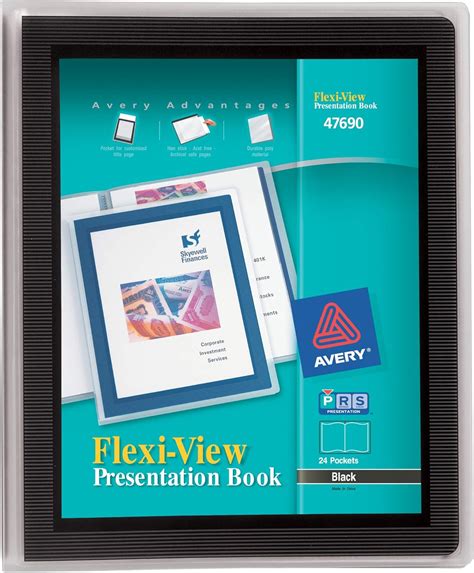 Amazon Avery Flexi View Presentation Book Clear Front Window For