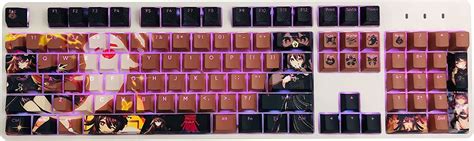 Genshin Impact Hu Tao PBT Backlight Keycaps Cherry Profile 108 Keys