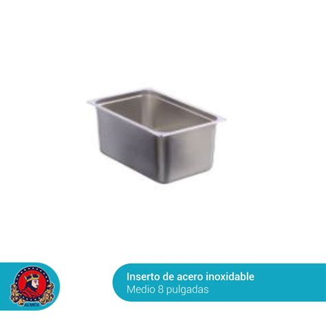 Inserto De Acero Inoxidable Medio 8″ Cristalería El Rey