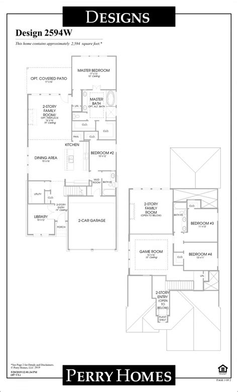 Harvest Green Perry Homes Floor Plan 2594w