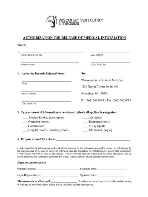 Fillable Online The Essentials Of A Medical Record Authorization For