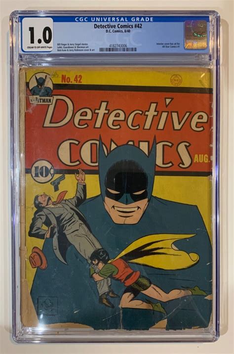 1940 Detective Comics 42 CGC 1 0 Cream Owp 4th Robin Golden AGE