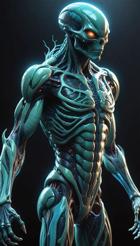 glowing humanoid mutant  hyper realistic cinemat ai art