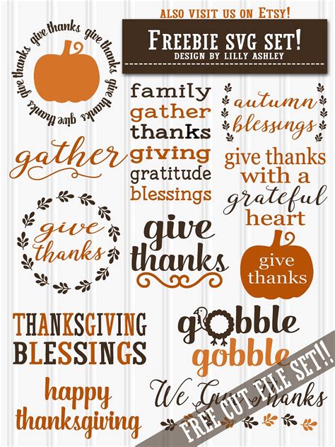 Lilly Ashley: Free Thanksgiving SVG Set