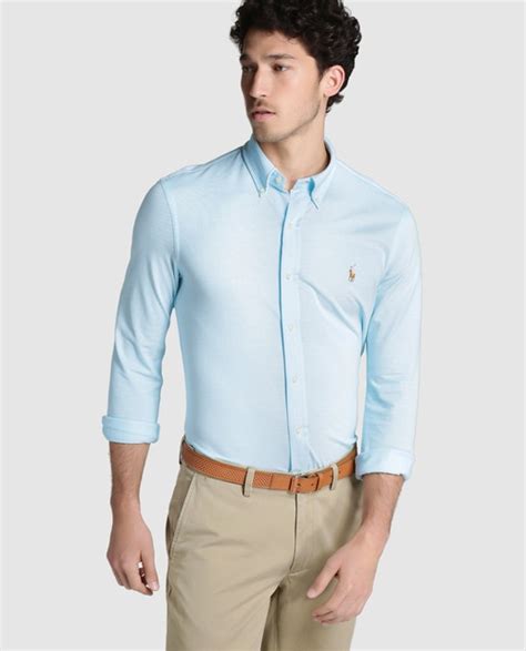 Camisa De Hombre Polo Ralph Lauren Regular Lisa Azul · Polo Ralph