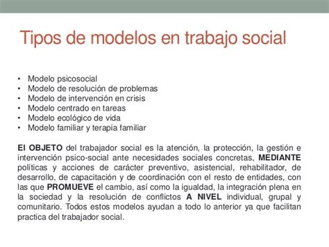 Modelos De Trabajo Social Por Maritza Eudave