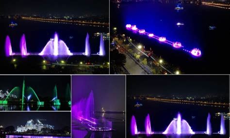 Indias Longest Musical Fountains Brighten Up Hussain Sagar