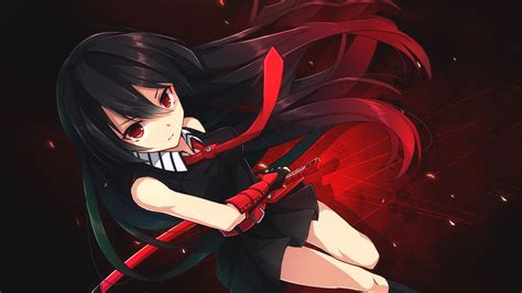 Long Hair Akame Ga Kill Akame Sword Anime Weapon Red Eyes Anime