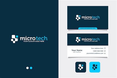 Premium Vector | Micro technology logo design and business card