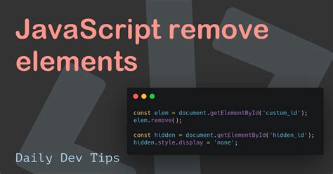 JavaScript Remove Elements