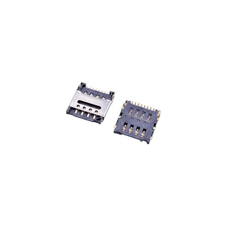 Micro Sim Card Connector 8 Pin Flip Type Metal Body Eteily