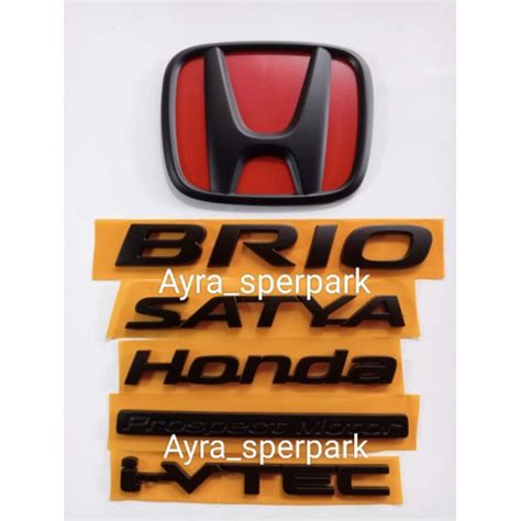 Jual Emblem Logo Tulisan Bagasi Brio Komplit Hitam Doff Original