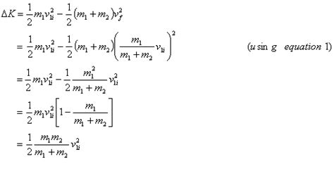 Derive equation for loss of kinetic energy in case of a completely ...