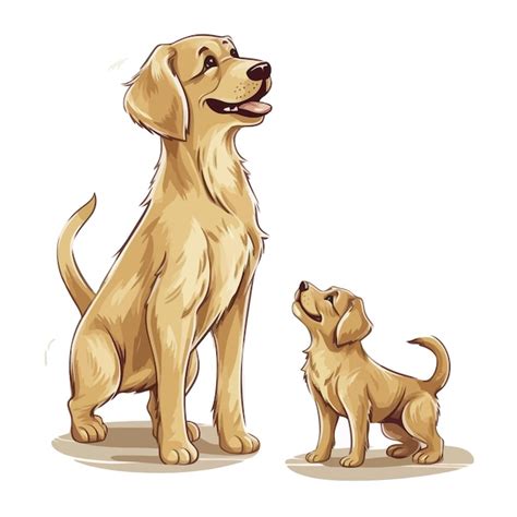 Chiens Mignons De Dessin Anim De Vecteur Vecteur Premium