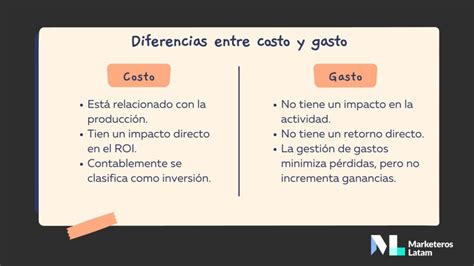 Descubre La Diferencia Entre Costo Y Gasto Marketeros LATAM