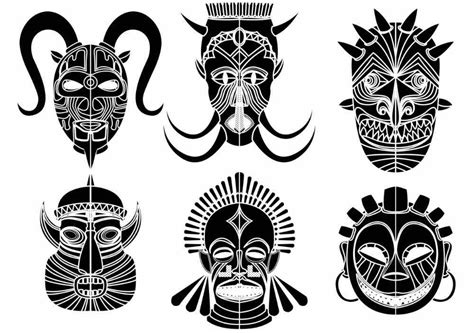 Tribal mask temporary tattoos - Like ink