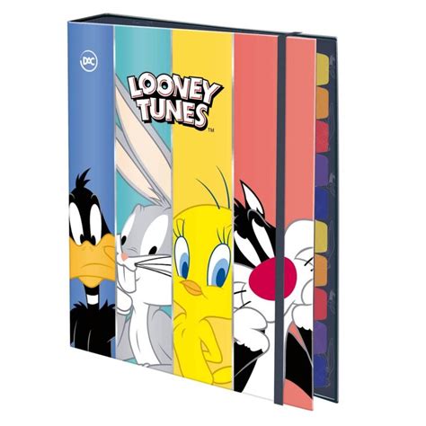 Fich Rio Colegial Dac El Stico Looney Tunes Folhas Decoradas