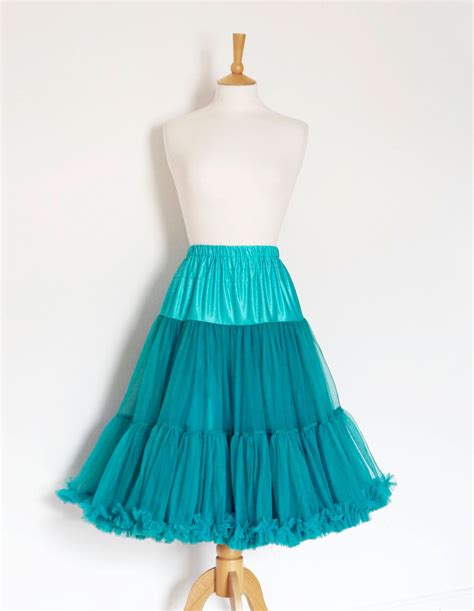 Teal Blue Swing Petticoat Soft Two Layer Fifties Etsy