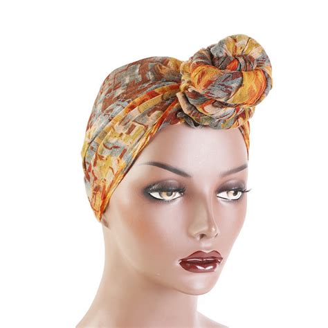 Islamic Hijabs Arab Popular Balinese Yarn Tie Dye Ball Turban Caps