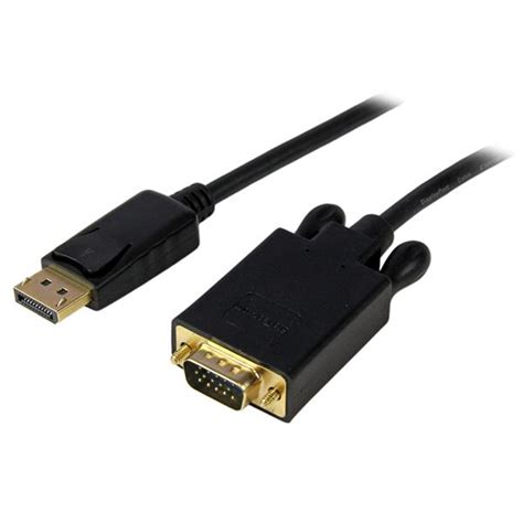 Startech 3 Ft Displayport To Vga Adapter Converter Cable Dp To Vga 1920x1200 Black Serversplus