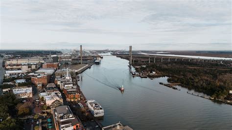 River and Talmadge Memorial Bridge in Savannah in Georgia · Free Stock ...