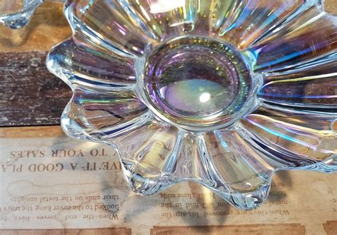 Bowls Clear Iridescent Celestial Federal Glass Company Vintage Etsy