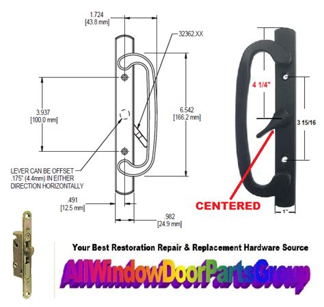 Sliding Patio Door Handle Set With Mortise Lock Assembly No Keylock All Window Door Parts Group